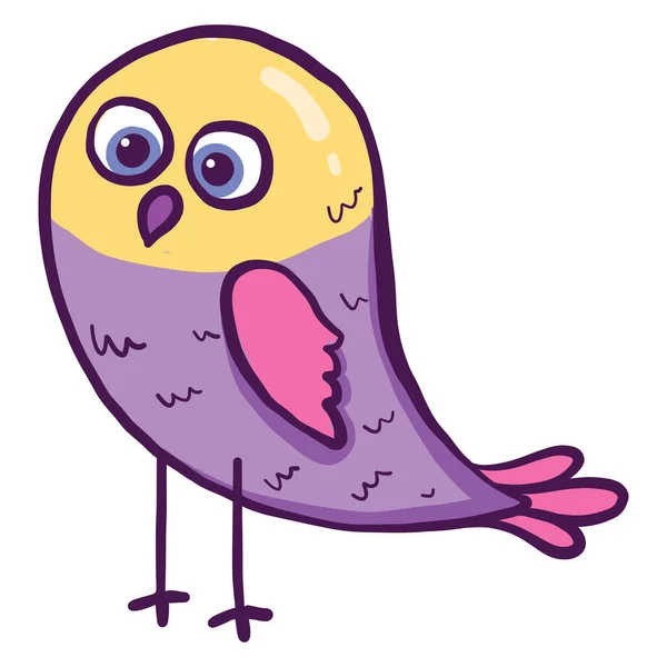 Violet Klein Vogeltje Illustratie Vector Witte Achtergrond — Stockvector