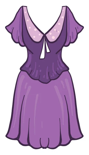 紫のヴィンテージドレス イラスト 白い背景のベクトル — ストックベクタ