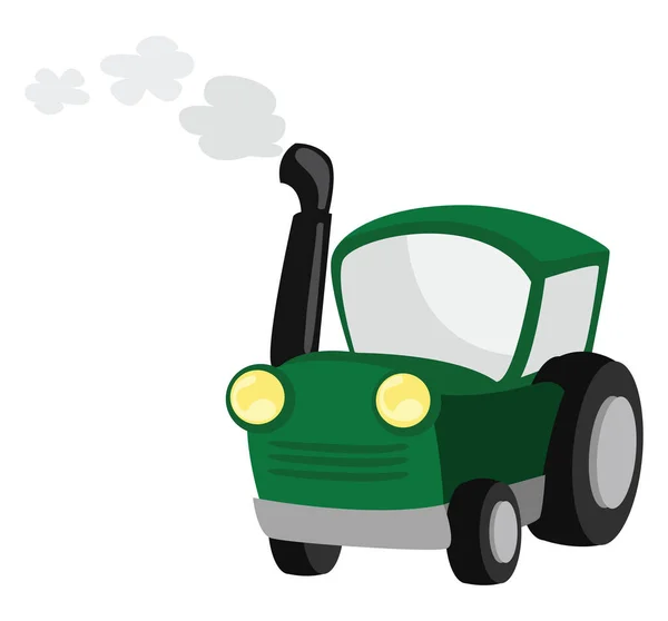 Zelený Kamion Ilustrace Vektor Bílém Pozadí — Stockový vektor