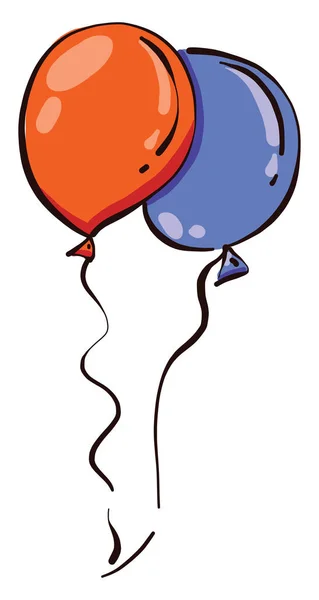 Zwei Luftballons Illustration Vektor Auf Weißem Hintergrund — Stockvektor