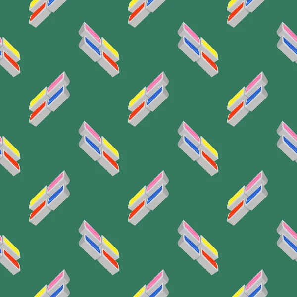 Cool Watercolor Seamless Pattern Green Background — стоковый вектор