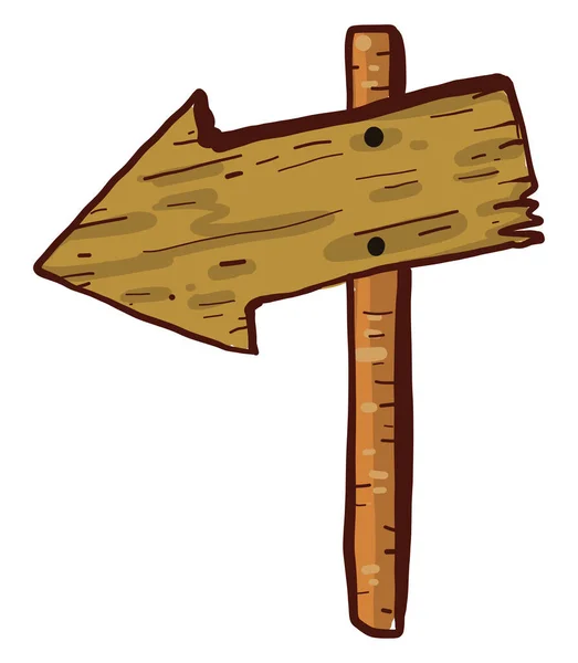Wooden Arrow Board Illustration Vector White Background — Stock Vector