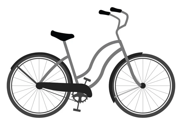 Vélo Gris Illustration Vecteur Sur Fond Blanc — Image vectorielle