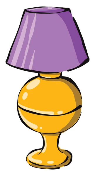 Lampă Galbenă Violet Ilustrație Vector Fundal Alb — Vector de stoc