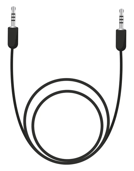 Aux Kabel Illustratie Vector Witte Achtergrond — Stockvector