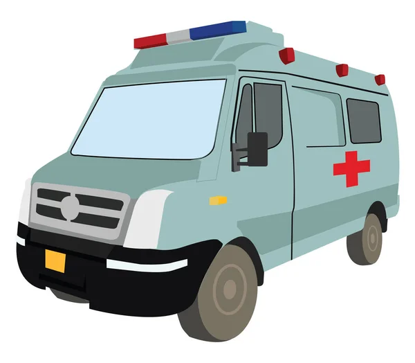 Ambulance Blue Van Illustration Vector White Background — Stock Vector