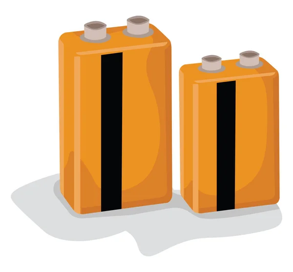 Dos Baterías Ilustración Vector Sobre Fondo Blanco — Vector de stock