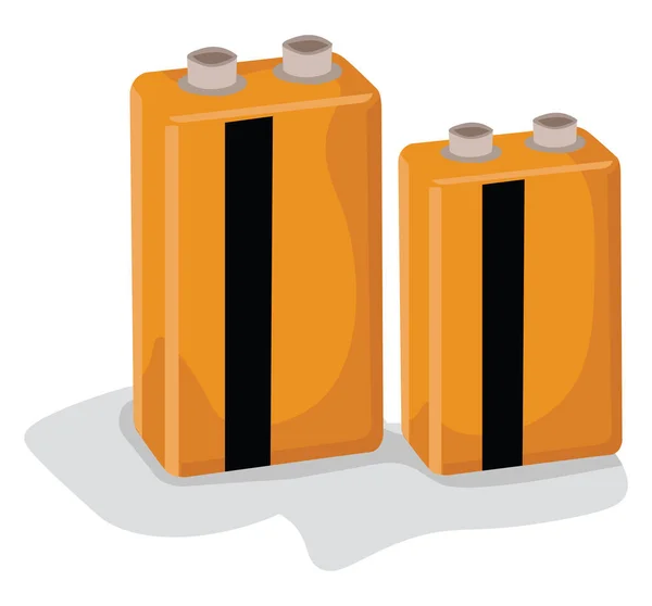 Twee Batterijen Illustratie Vector Witte Achtergrond — Stockvector