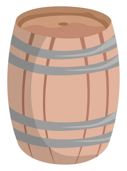 Barril Madeira Ilustração Vetor Sobre Fundo Branco — Vetor de Stock