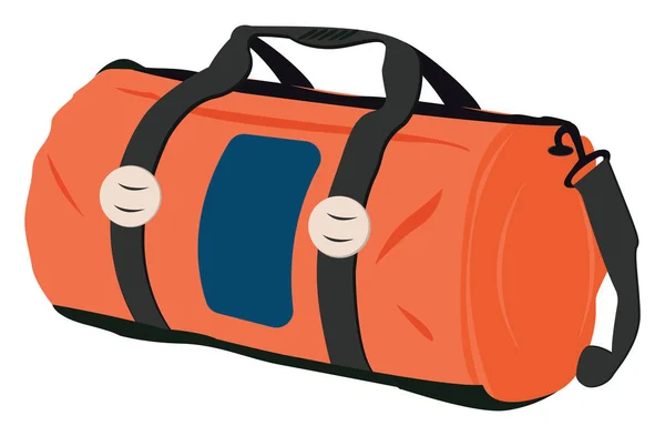 Orange Gym Bag Illustration Vector White Background — 스톡 벡터