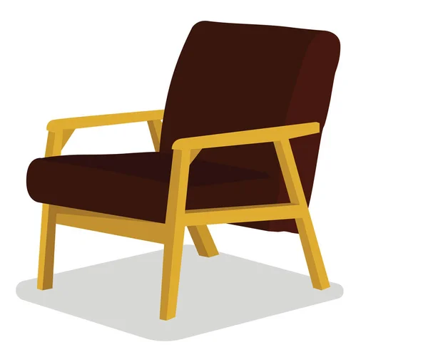 Chaise Confortable Marron Illustration Vecteur Sur Fond Blanc — Image vectorielle