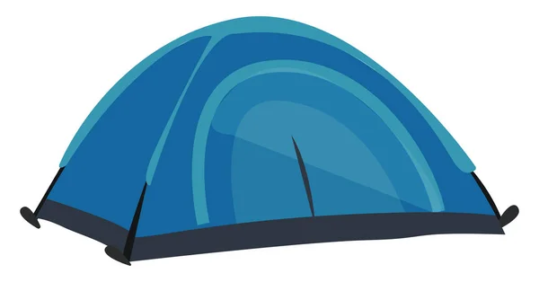 Blauwe Campingtent Illustratie Vector Witte Achtergrond — Stockvector