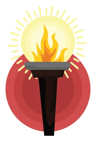 Antorcha Fuego Ilustración Vector Sobre Fondo Blanco — Archivo Imágenes Vectoriales