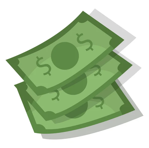 Money Bills Illustration Vector White Background — Stock Vector