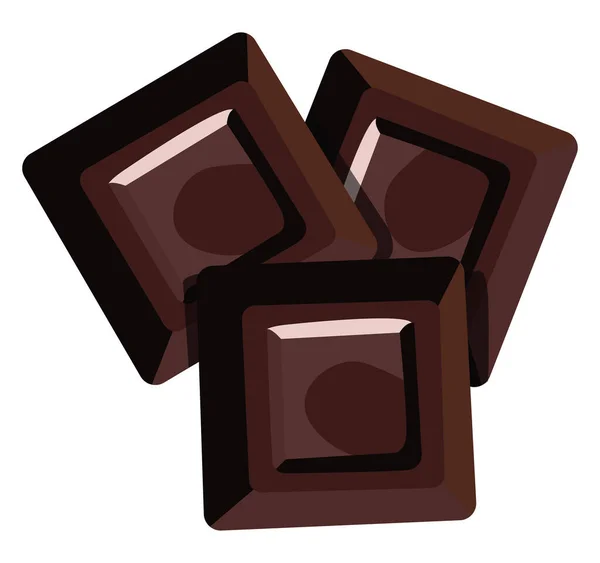 Cubos Chocolate Ilustración Vector Sobre Fondo Blanco — Vector de stock