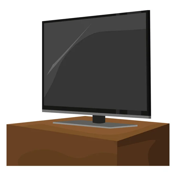 Platte Televisie Illustratie Vector Witte Achtergrond — Stockvector