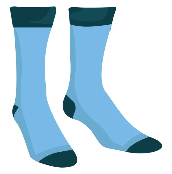 Blauwe Sokken Illustratie Vector Witte Achtergrond — Stockvector