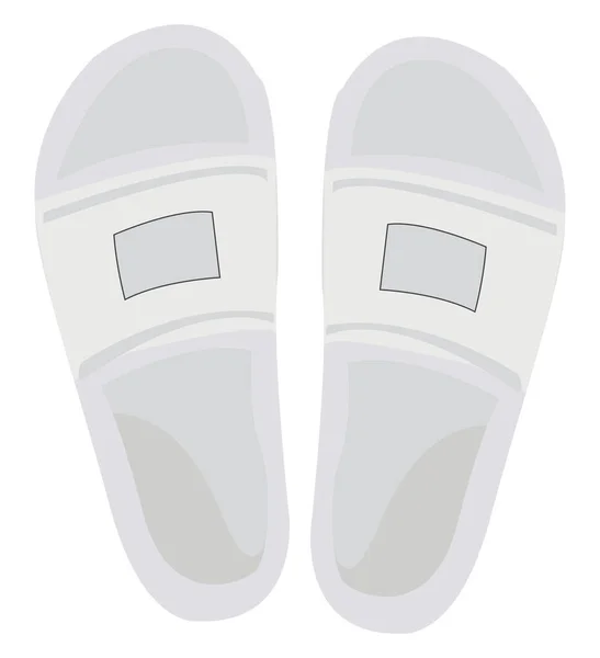 White Slippers Illustration Vector White Background — Stock Vector