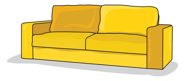 Gelbes Sofa Illustration Vektor Auf Weißem Hintergrund — Stockvektor