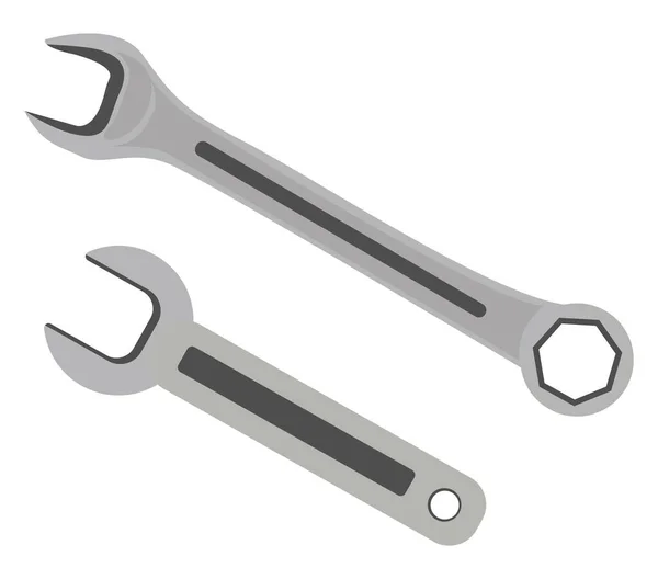 Twee Spanners Illustratie Vector Witte Achtergrond — Stockvector