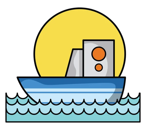 Nettes Schiff Illustration Vektor Auf Weißem Hintergrund — Stockvektor