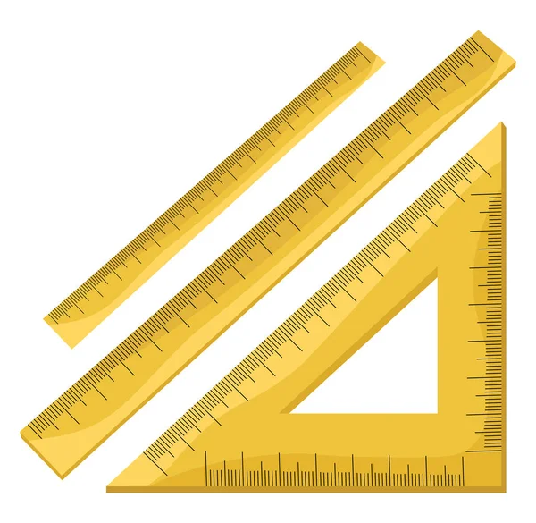 Жовтий Лінійка Ілюстрація Вектор Білому Тлі — стоковий вектор