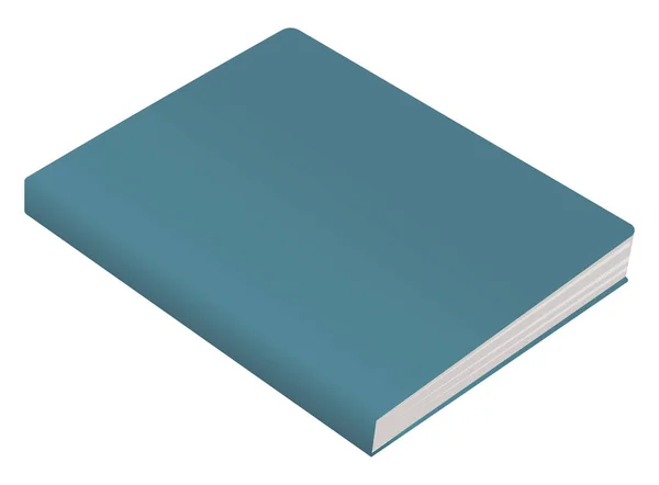Cuaderno Azul Ilustración Vector Sobre Fondo Blanco — Archivo Imágenes Vectoriales