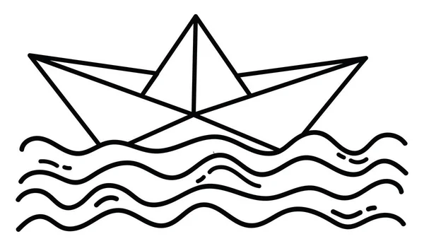 Paper Boat Illustration Vector White Background — Stock Vector