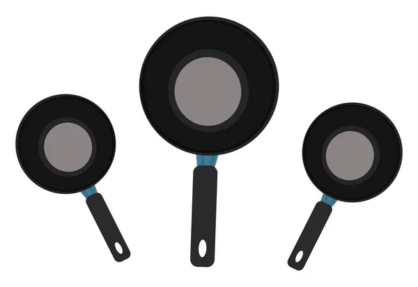Frying Pans Illustration Vector White Background — Stock Vector
