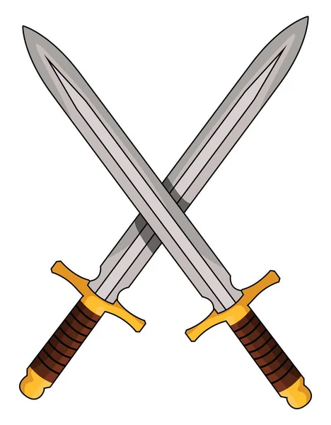 鋼の剣 イラスト 白い背景のベクトル — ストックベクタ
