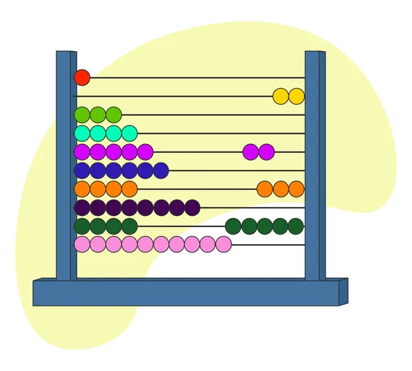 Blå Abacus Illustration Vektor Vit Bakgrund — Stock vektor