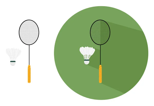 Badminton Racket Illustration Vektor Vit Bakgrund — Stock vektor