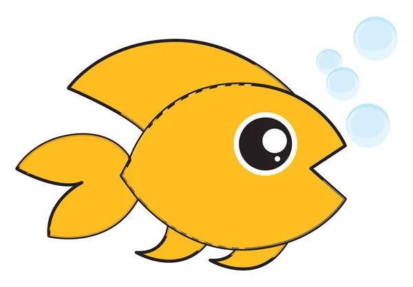 黄色い魚 イラスト 白い背景のベクトル — ストックベクタ