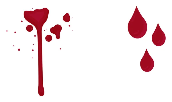 Gotas Sangre Ilustración Vector Sobre Fondo Blanco — Archivo Imágenes Vectoriales