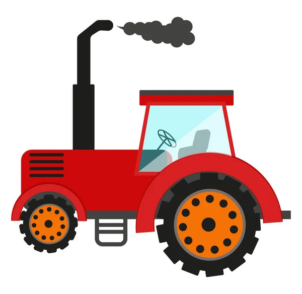 Jordbrukstraktor Illustration Vektor Vit Bakgrund — Stock vektor