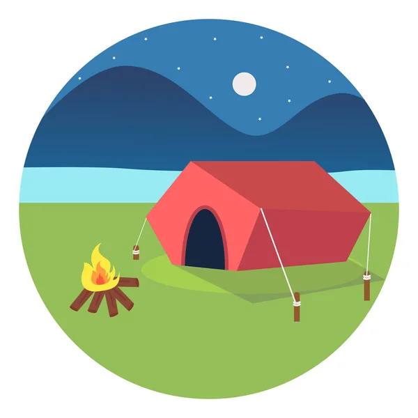 Rode Tent Illustratie Vector Witte Achtergrond — Stockvector