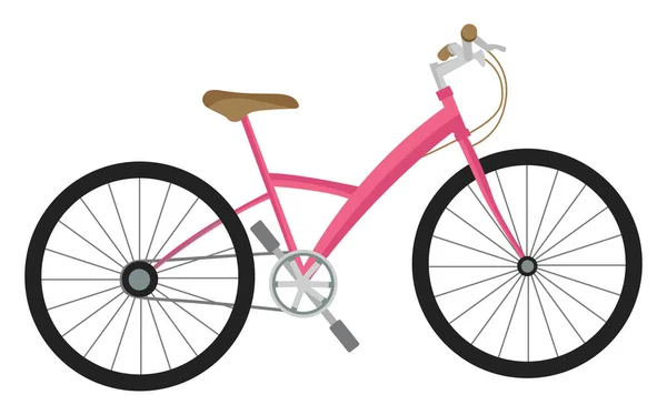 Bicicleta Rosa Ilustración Vector Sobre Fondo Blanco — Vector de stock