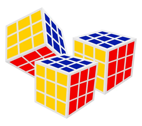 Puzzle Cube Illustration Vecteur Sur Fond Blanc — Image vectorielle