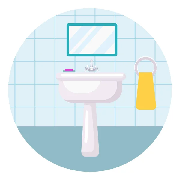 Lavabo Blanco Ilustración Vector Sobre Fondo Blanco — Vector de stock