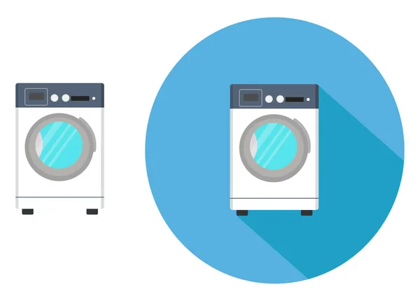 Vit Tvättmaskin Illustration Vektor Vit Bakgrund — Stock vektor