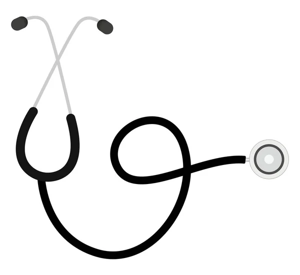 Black Stethoscope Illustration Vector White Background — Stock Vector