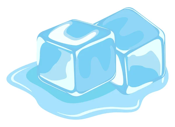 Ice Cubes Illustration Vector White Background — Stock Vector