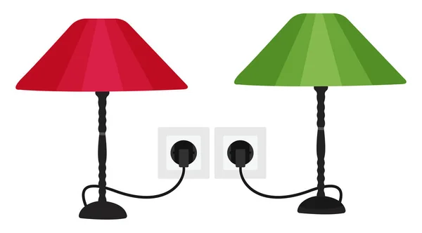 Zwei Lampen Illustration Vektor Auf Weißem Hintergrund — Stockvektor