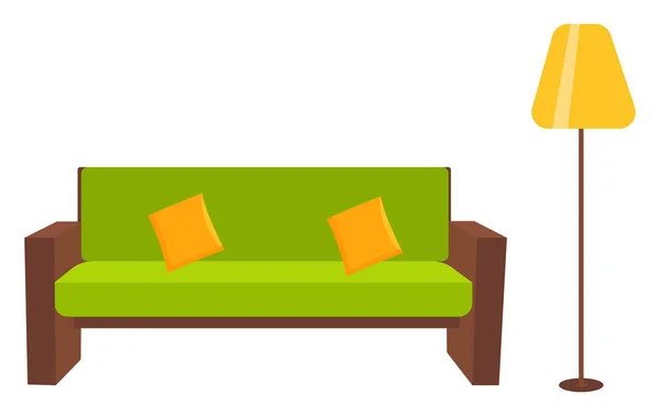 Green Sofa Illustration Vector White Background — Stock Vector