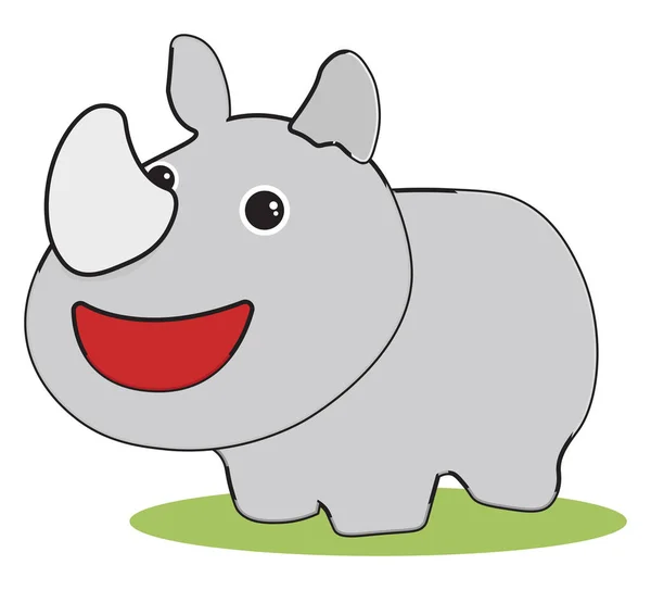 Rinoceronte Bebê Ilustração Vetor Sobre Fundo Branco — Vetor de Stock