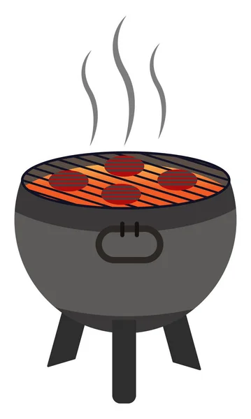 Griglia Barbecue Illustrazione Vettore Sfondo Bianco — Vettoriale Stock