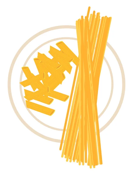 Rohe Pasta Illustration Vektor Auf Weißem Hintergrund — Stockvektor