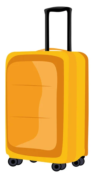 黄色のスーツケースイラスト白い背景のベクトル — ストックベクタ