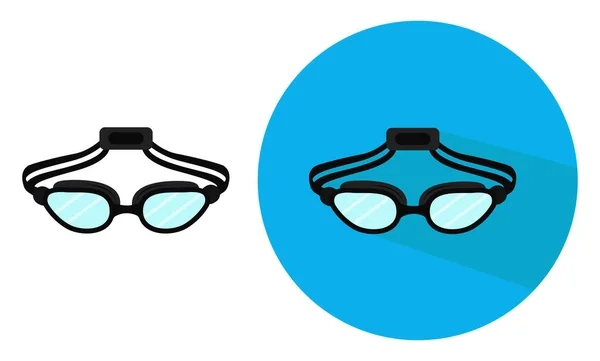 Yüzme Gözlükleri Illüstrasyon Beyaz Arkaplan Üzerindeki Vektör — Stok Vektör
