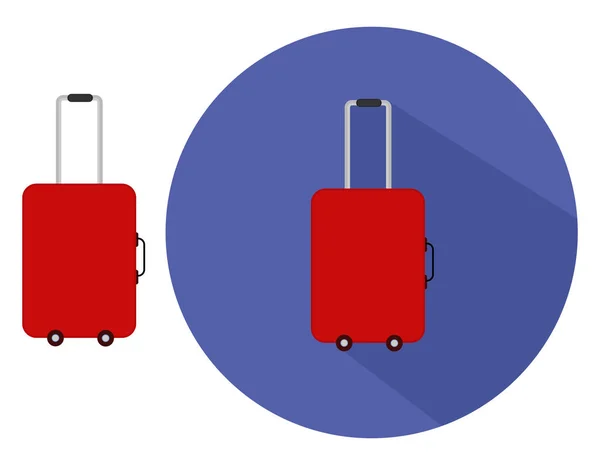 Red Trolly Bag Illustration Vector White Background — Stock Vector